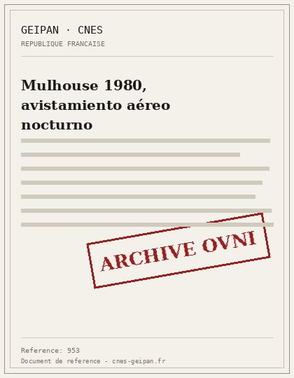 Mulhouse 1980, avistamiento aéreo nocturno