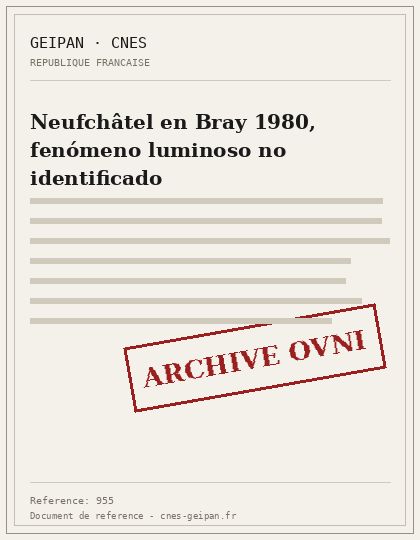 Neufchâtel en Bray 1980, fenómeno luminoso no identificado