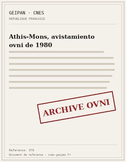 Athis-Mons, avistamiento ovni de 1980