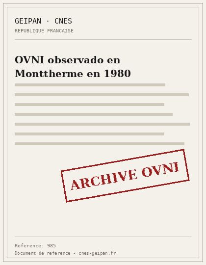 OVNI observado en Monttherme en 1980