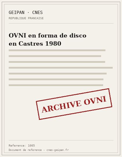 OVNI en forma de disco en Castres 1980