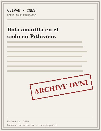 Bola amarilla en el cielo en Pithiviers