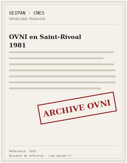 OVNI en Saint-Rivoal 1981