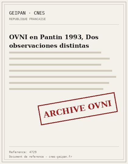 OVNI en Pantin 1993, Dos observaciones distintas