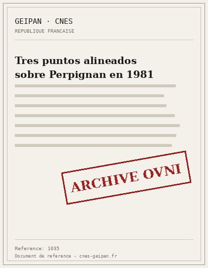 Tres puntos alineados sobre Perpignan en 1981