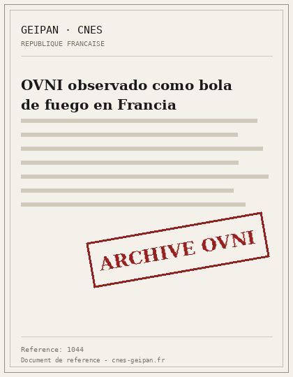 OVNI observado como bola de fuego en Francia