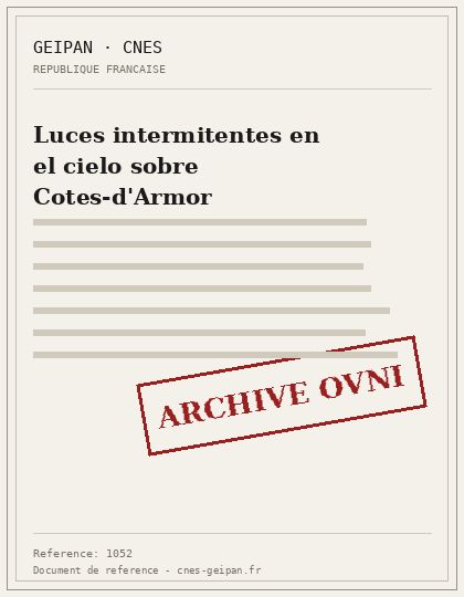 Luces intermitentes en el cielo sobre Cotes-d'Armor