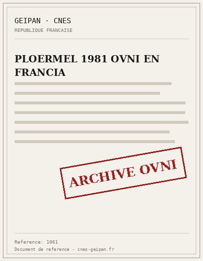 PLOERMEL 1981 OVNI EN FRANCIA
