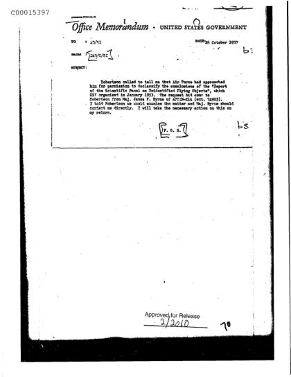 Declassificación de informe OVNI por el ejército