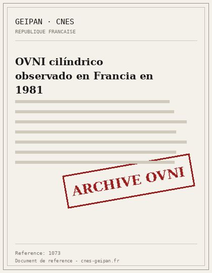 OVNI cilíndrico observado en Francia en 1981