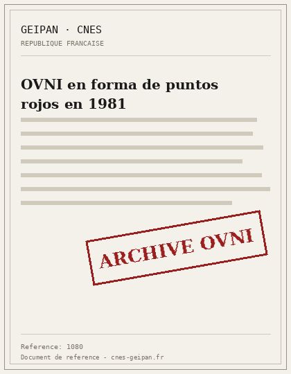 OVNI en forma de puntos rojos en 1981