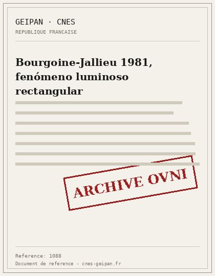 Bourgoine-Jallieu 1981, fenómeno luminoso rectangular
