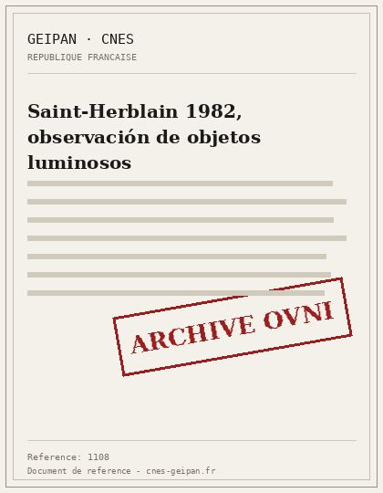 Saint-Herblain 1982, observación de objetos luminosos