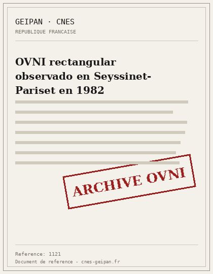 OVNI rectangular observado en Seyssinet-Pariset en 1982