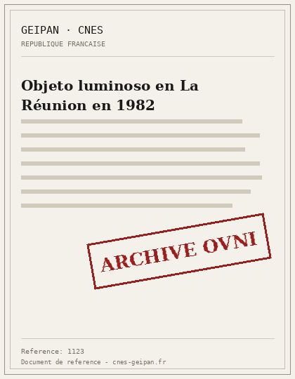 Objeto luminoso en La Réunion en 1982