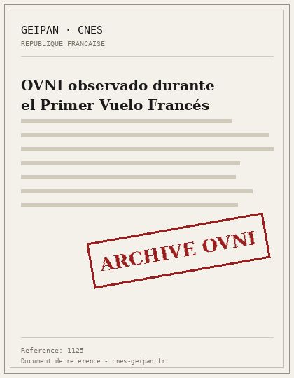 OVNI observado durante el Primer Vuelo Francés