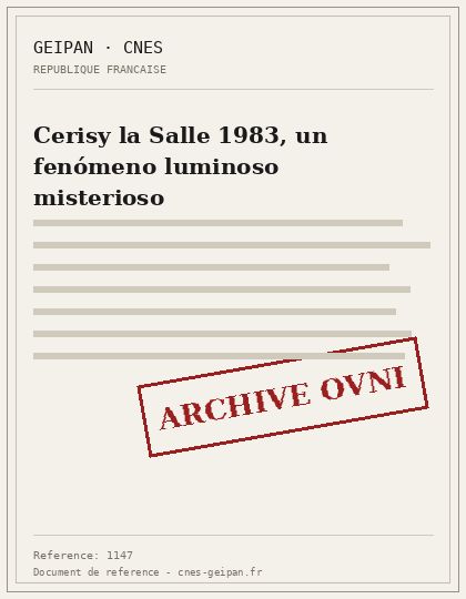 Cerisy la Salle 1983, un fenómeno luminoso misterioso