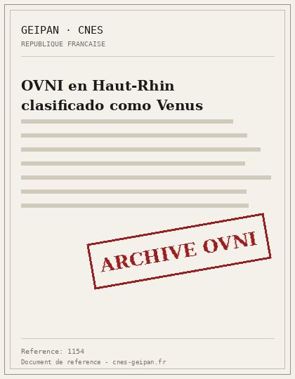 OVNI en Haut-Rhin clasificado como Venus