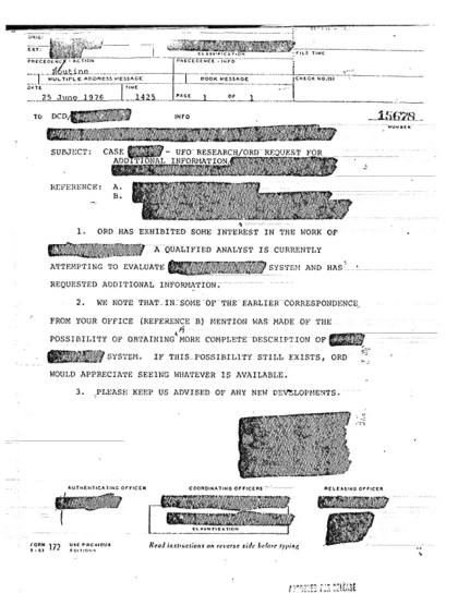 Documentos de la CIA sobre OVNI