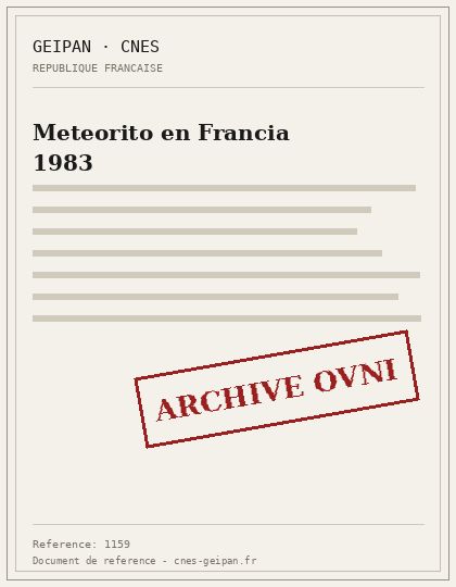 Meteorito en Francia 1983