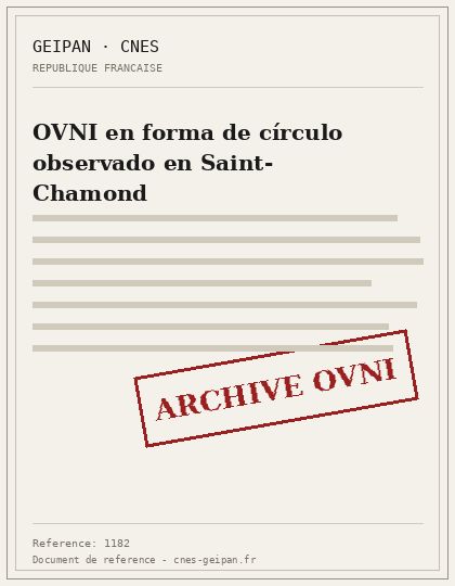 OVNI en forma de círculo observado en Saint-Chamond