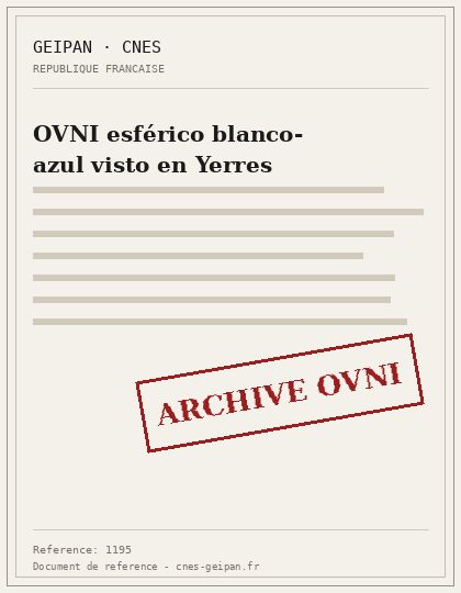 OVNI esférico blanco-azul visto en Yerres