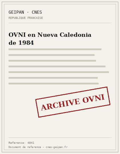OVNI en Nueva Caledonia de 1984