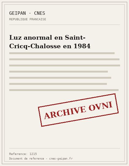 Luz anormal en Saint-Cricq-Chalosse en 1984