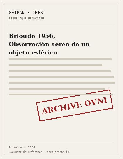 Brioude 1956, Observación aérea de un objeto esférico