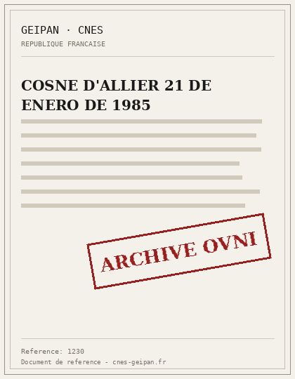 COSNE D'ALLIER 21 DE ENERO DE 1985