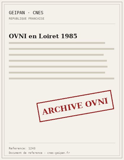 OVNI en Loiret 1985