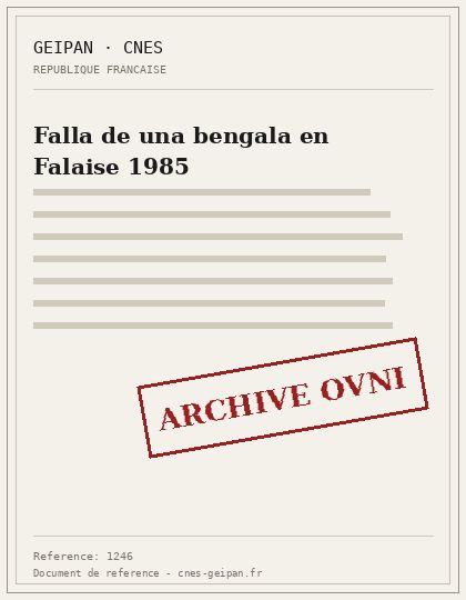 Falla de una bengala en Falaise 1985