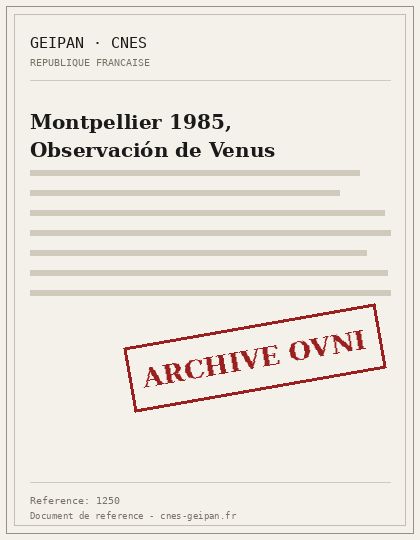 Montpellier 1985, Observación de Venus