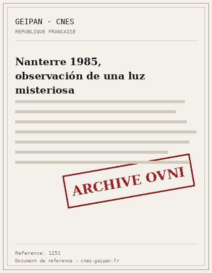 Nanterre 1985, observación de una luz misteriosa