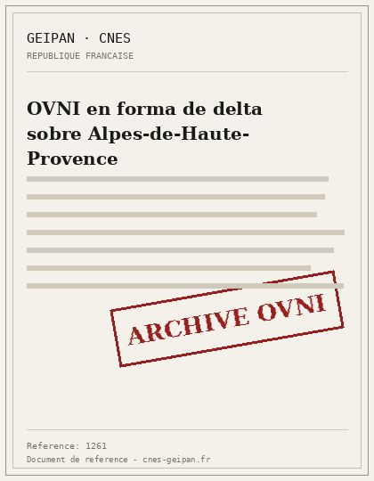 OVNI en forma de delta sobre Alpes-de-Haute-Provence