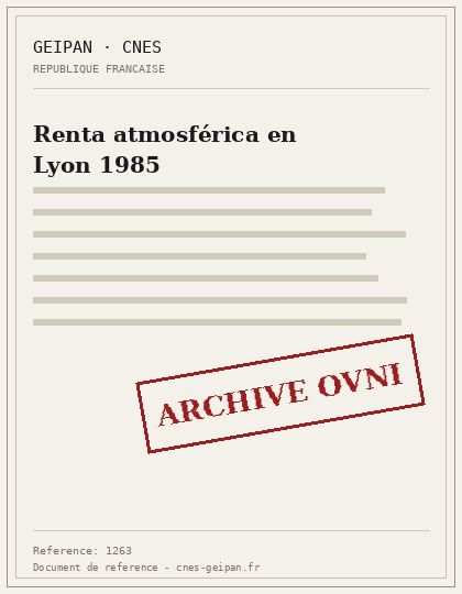 Renta atmosférica en Lyon 1985