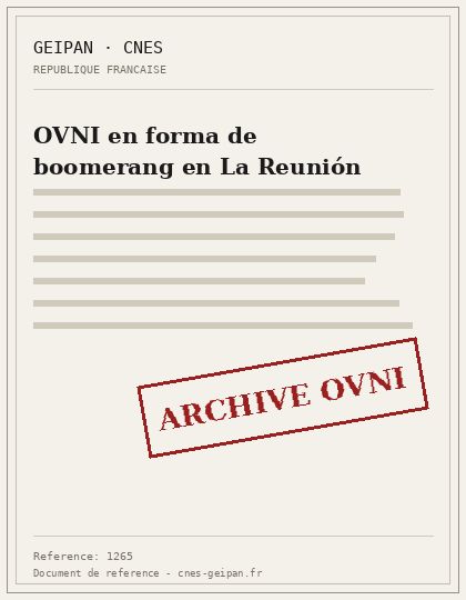 OVNI en forma de boomerang en La Reunión