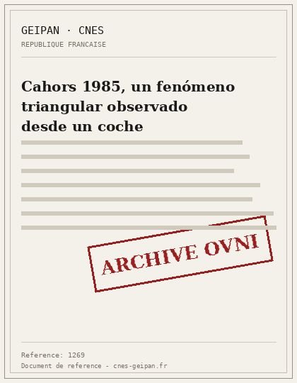 Cahors 1985, un fenómeno triangular observado desde un coche