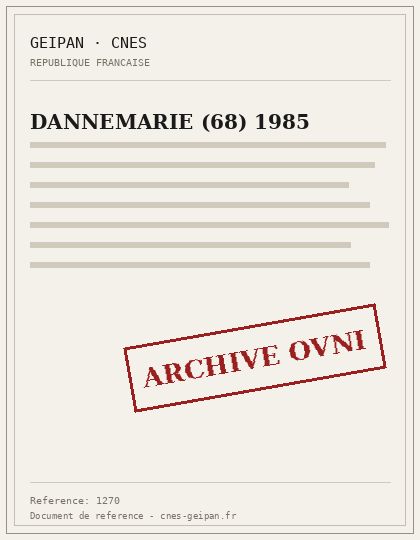 DANNEMARIE (68) 1985