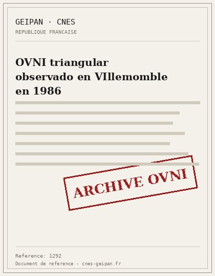 OVNI triangular observado en VIllemomble en 1986