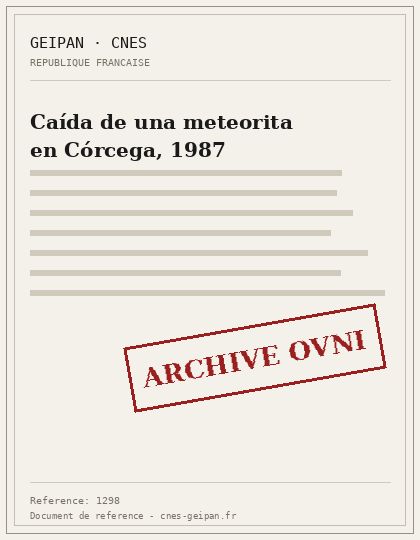 Caída de una meteorita en Córcega, 1987