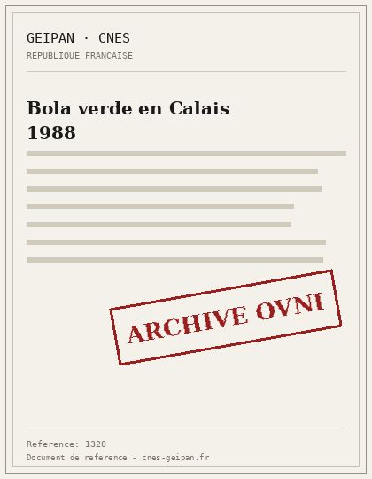 Bola verde en Calais 1988