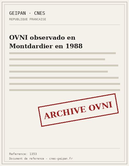 OVNI observado en Montdardier en 1988