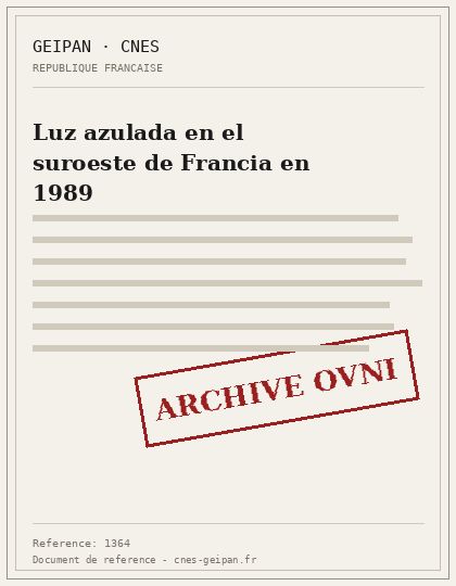 Luz azulada en el suroeste de Francia en 1989