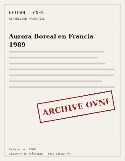 Aurora Boreal en Francia 1989