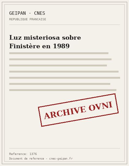 Luz misteriosa sobre Finistère en 1989