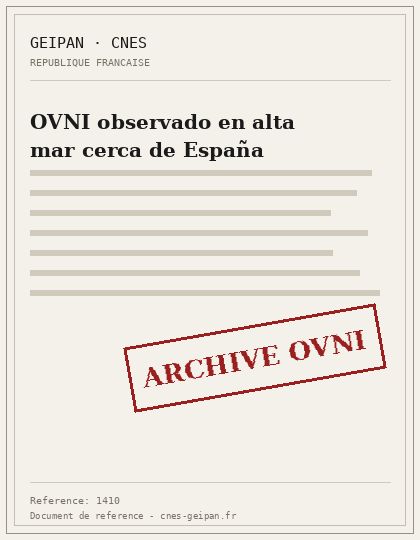 OVNI observado en alta mar cerca de España