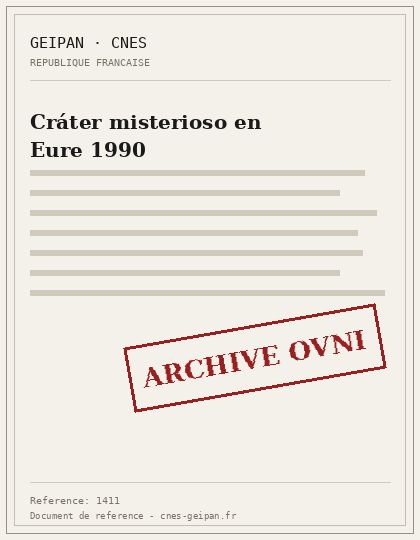 Cráter misterioso en Eure 1990