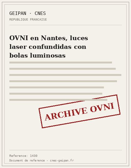 OVNI en Nantes, luces laser confundidas con bolas luminosas