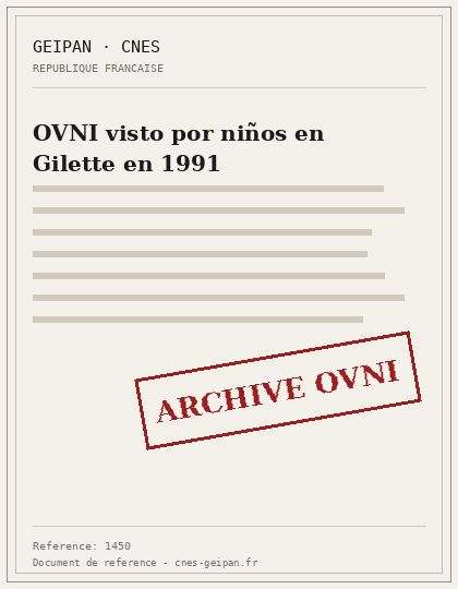 OVNI visto por niños en Gilette en 1991